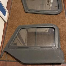 97-06 Jeep Wrangler TJ  Black Soft Top Material Upper Door Sliding Window. 