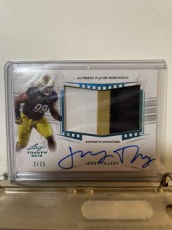 Jerry Tillery 2019 Leaf Trinity Auto /25 – Autograph RC Chargers