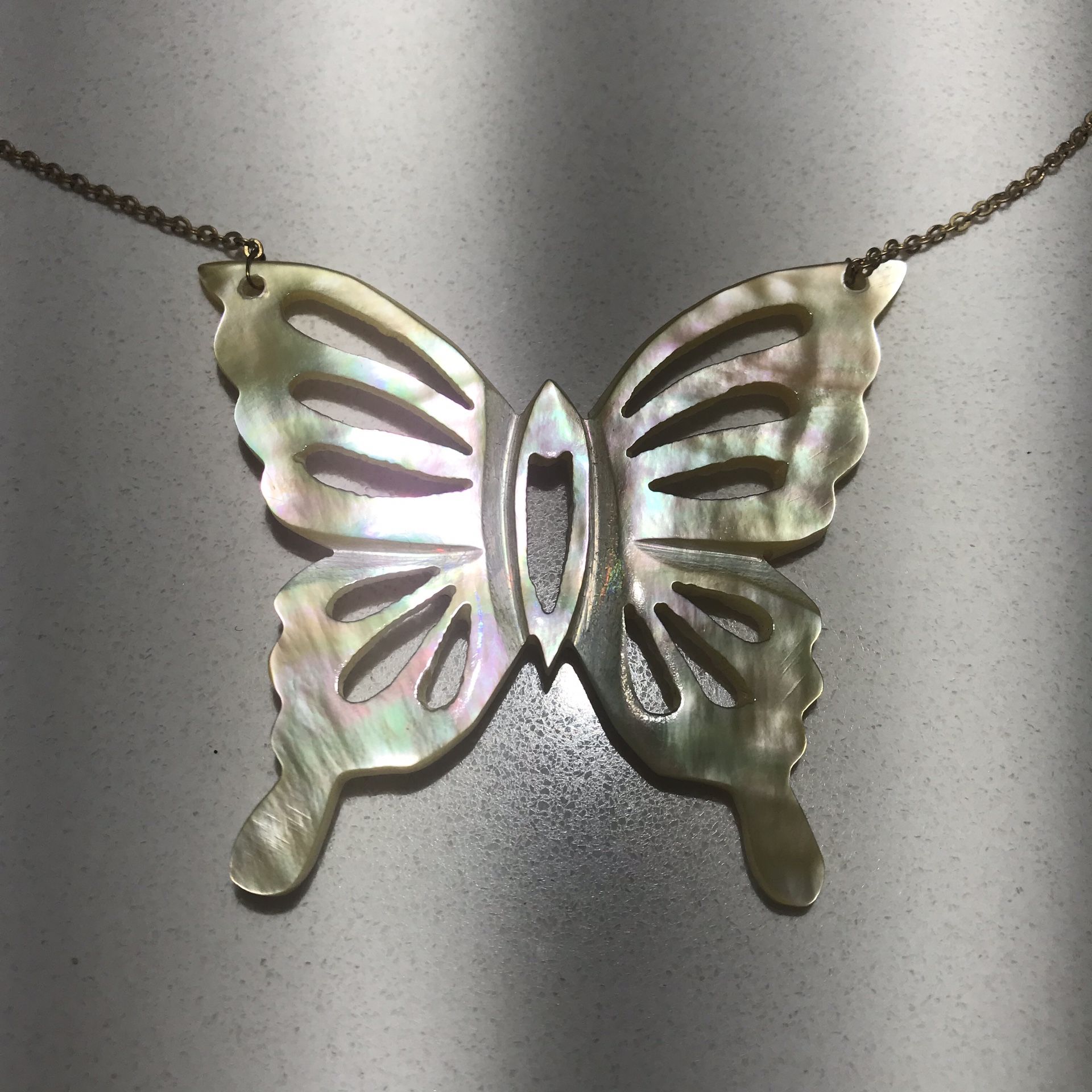 Mother of Pearl butterfly necklace