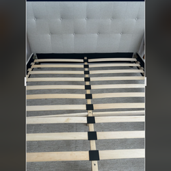 Gray queen head and foot board with two drawers