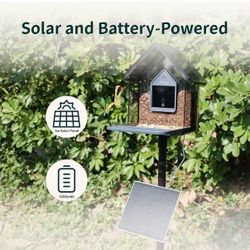 Solar-Powered Smart Bird Feeder: Features 2K Ultra-HD live video streaming, easy installation, AI bird species recognition (covering over 10,000 speci