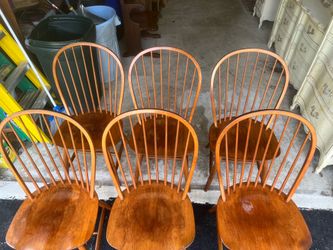 ER Buck Vintage Solid Maple Dining Chairs (6)