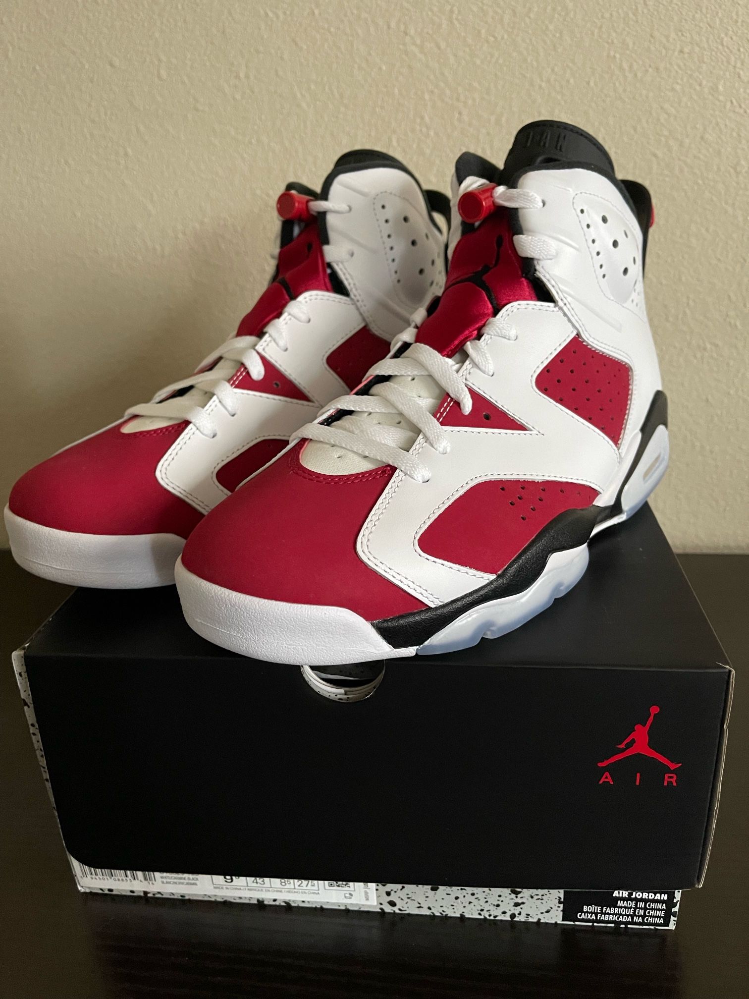 Air Jordan 6 Retro OG 'Carmine' 2021 (9.5)