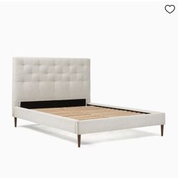 Chenille Tweed Tufted Bed Frame - Queen 