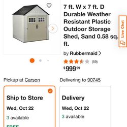 Rubbermaid 7x7 Outdoor Shed