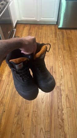 BLACK STEEL TOE WORK BOOTS