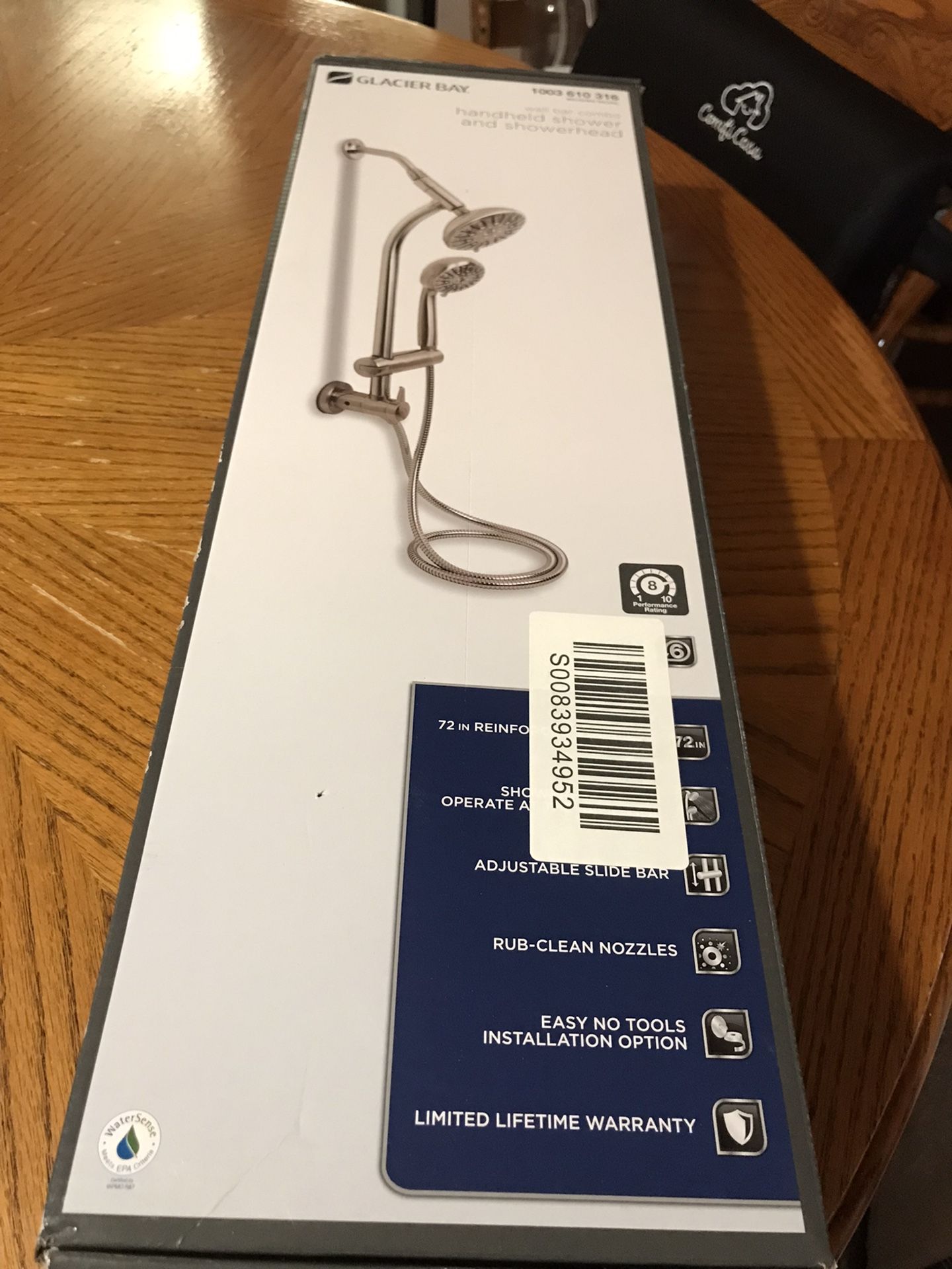 Glacier Bay 6 Setting Rain Shower Head with Handheld Sprayer,brush Nickel