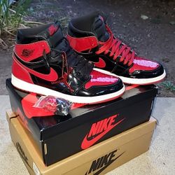 Air 2021 Jordan 1 Retro High OG'Patent BRED Size 13