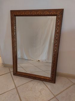 Large Gold Wood Wall Mirror