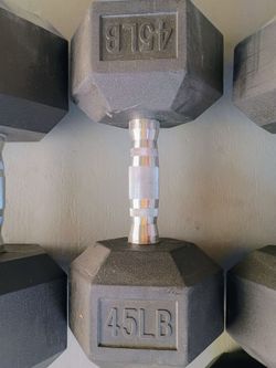 45 lb Single Rubber Hex Dumbbell