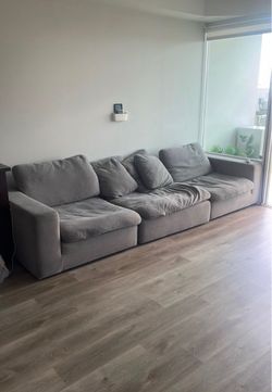 Grey cloud sectional sofa