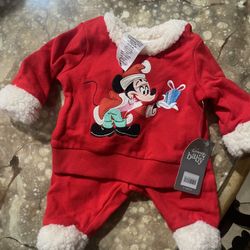 Mickey Mouse Xmas 0-3 Months Outfit 