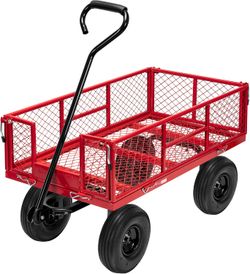 VIVOHOME Heavy Duty 880 Lbs 4.5 Cu Ft Mesh Steel Garden Cart Utility Wagon