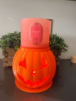 Halloween pumpkin candle holder