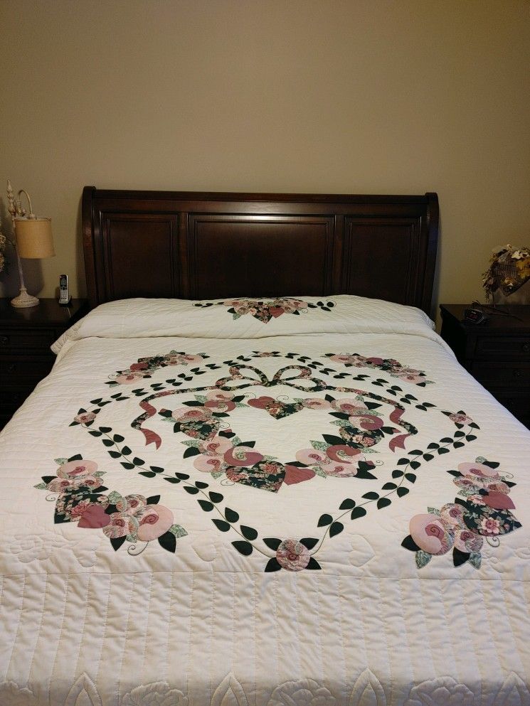 Hand Made Quilt By Amish In The 90's Sz Queen