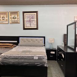 🔥Hot deal🔥Brand New 6pc LED Light Queen Bedroom Set $799, Delivery Available 