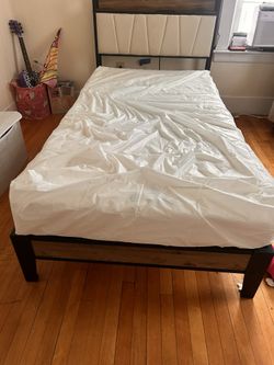 Twin Bed with Memory Foam Mattress