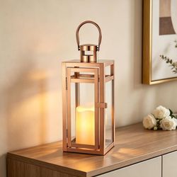 Trirocks 12" Rose Gold Lanterns