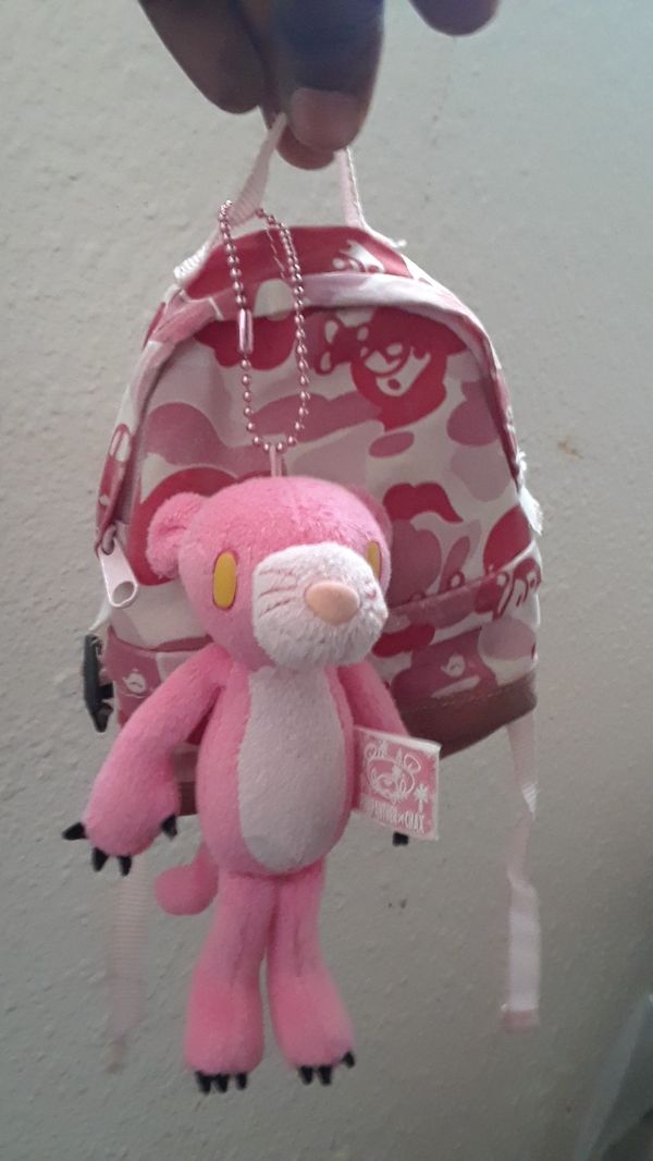 Bape mini backpack pinkpanther plush toy for Sale in Long Beach, CA