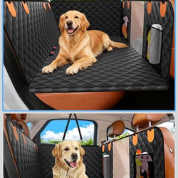 Dog Seat Cover for Back Seat Hard Bottom,Holds 500 lbs,Waterproof Dog Car Seat Cover for Back Seat Extender,Scratch-Proof Pet Hammock for Car,SUV,Truc