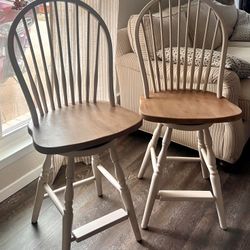 Counter Height Chairs – Solid Wood – Set of 2