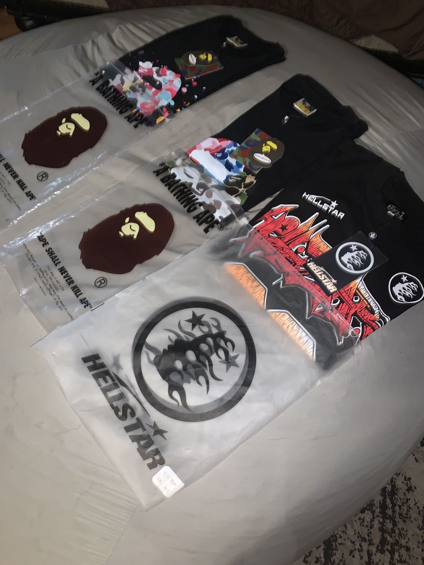 Hellstar And Bathing Ape Shirts 