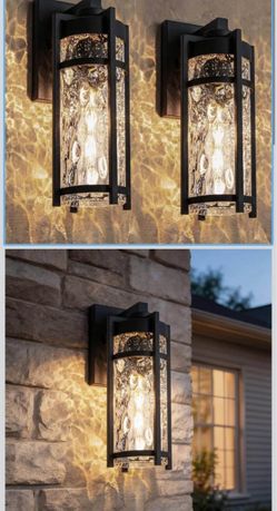 Outdoor Wall Sconce with Textured Glass