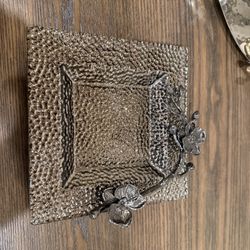 Michael Aram Orchid Serving Tray – Black Nickel Stone Platter