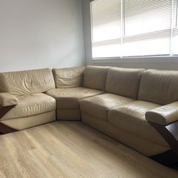 Leather Sectional & Matching Table