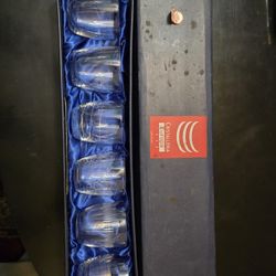 Large Chrystal Shot Glasses 1966 by Cristalleria Europa. 