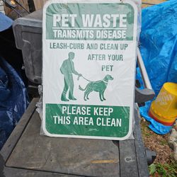 Pet Waste Transmits Disease Metal Sign 12"×18"
