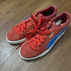 Puma Suede One Piece Buggy Shoes Red And Blue