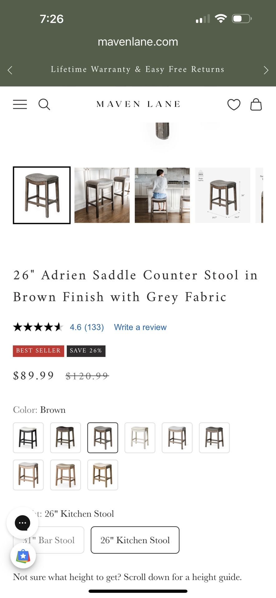 Wood Counter Height Bar Stools Light Brown (Set of 3)