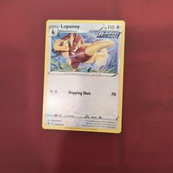 Lopunny Rapid Strike Pokemon Card