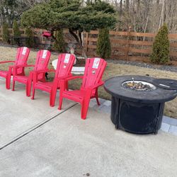 allen+roth Dilworth 42-in 55000 Maximum BTUs+NEW chairs+FREE propane tank $449 CAN DELIVER!