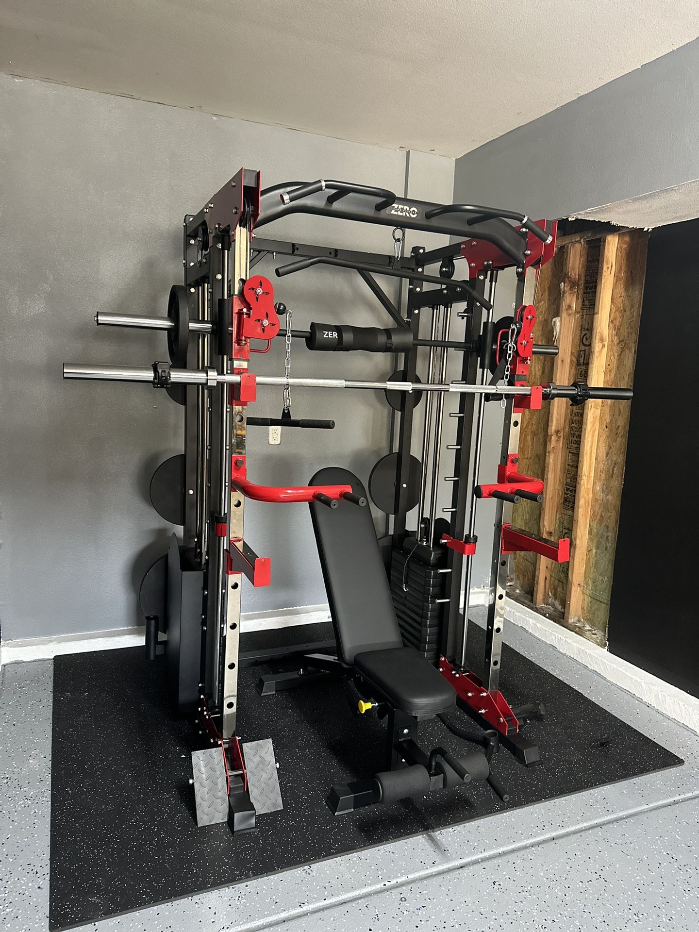 Smith Machine 200 Adjustable Bench 245lb Cast Iron Olympic