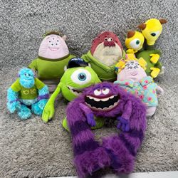 Disney Store Monsters University Plush Lot 7 Mike Sulley Art Squishy Don Mrs Mom