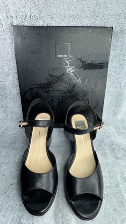 Black Leather Wedges Size 9