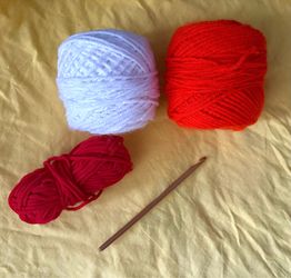 Crochet hook + yarns supplies bundle