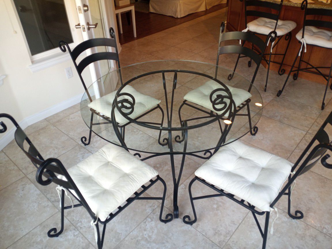 Glass Top Table Chairs And Bar Stools