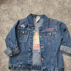 Embroidered Girls Disney Princess Denim Jacket