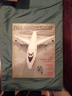 1969 TWA Ambassador Magazine Vintage Boing 747 collectible.