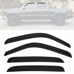 Fits 01-06 Chevy Silverado GMC Sierra Crew Cab Acrylic Window Visors 4Pc Set