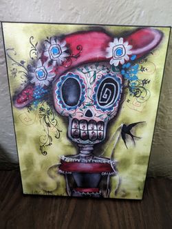 El Dia De Los Muertos Artwork On Canvas