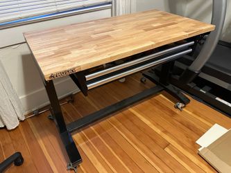 Husky 46” Adjustable Workbench w/ Drawers & Wood Top