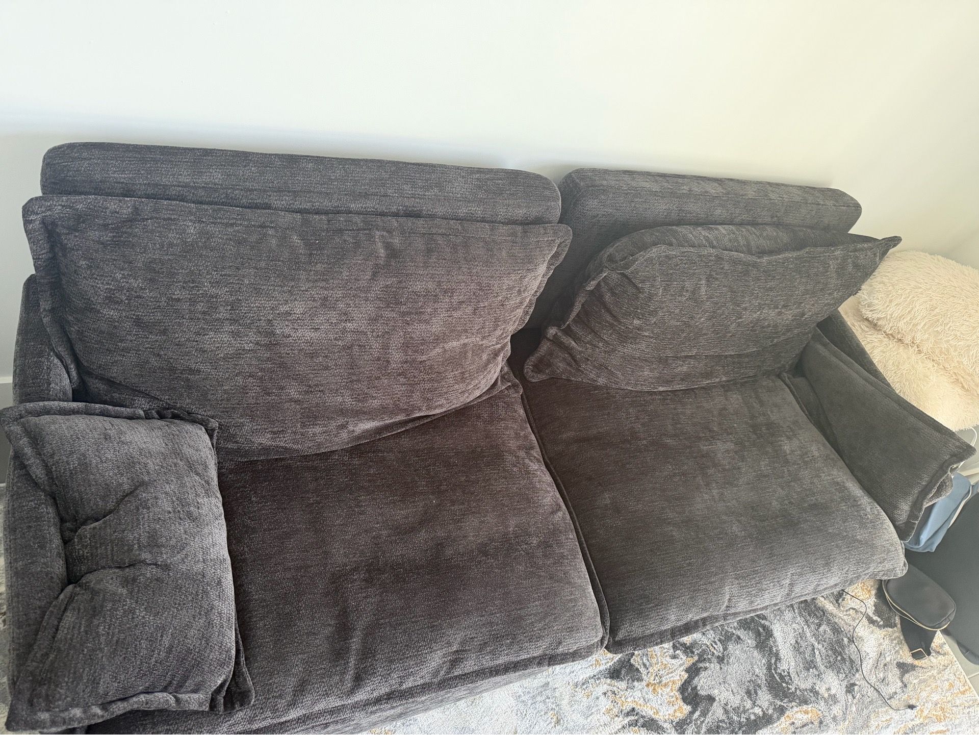 Grey pull out couch from Amazon