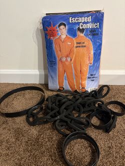 Halloween Costume – Escaped Convict Jumpsuit (One Size) - LIKE NEW