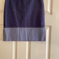 Bebe Two-tone denim skirt with slits, Size 2