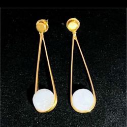 Dean Davidson Ipanema Earrings in Moonstone brass/22k Gold plated -