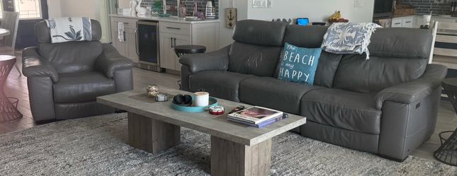 Leather power sofa/chair